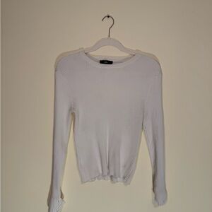 Lulu’s White Ribbed Long Sleeve Sweater